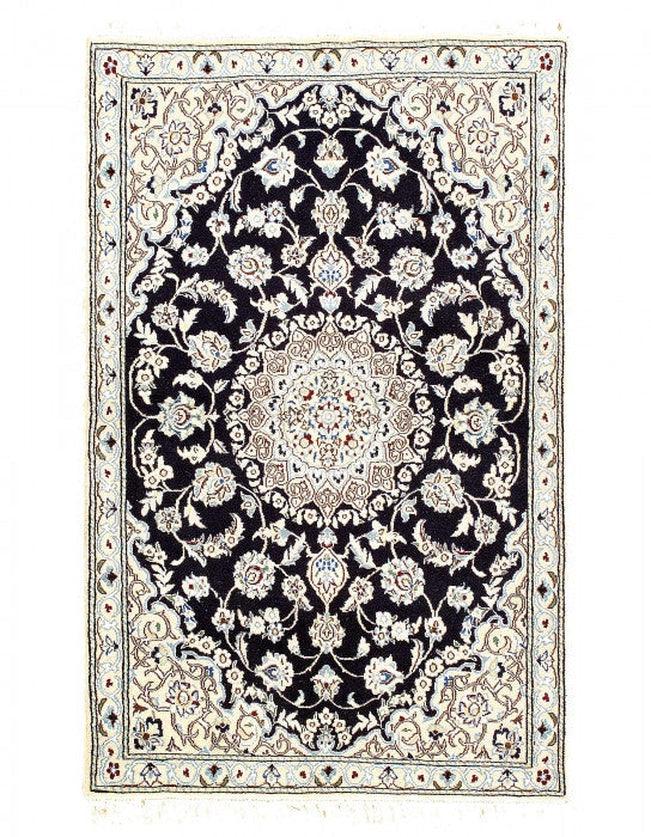 Canvello Fine Hand Knotted Silk & wool Silkroad Nain Rug - 2'11'' X 4'8'' - Canvello