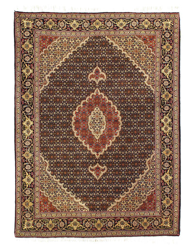 Canvello Fine Hand Knotted Silk & wool Silkroad Tabriz rug - 3'6'' X 4'6'' - Canvello