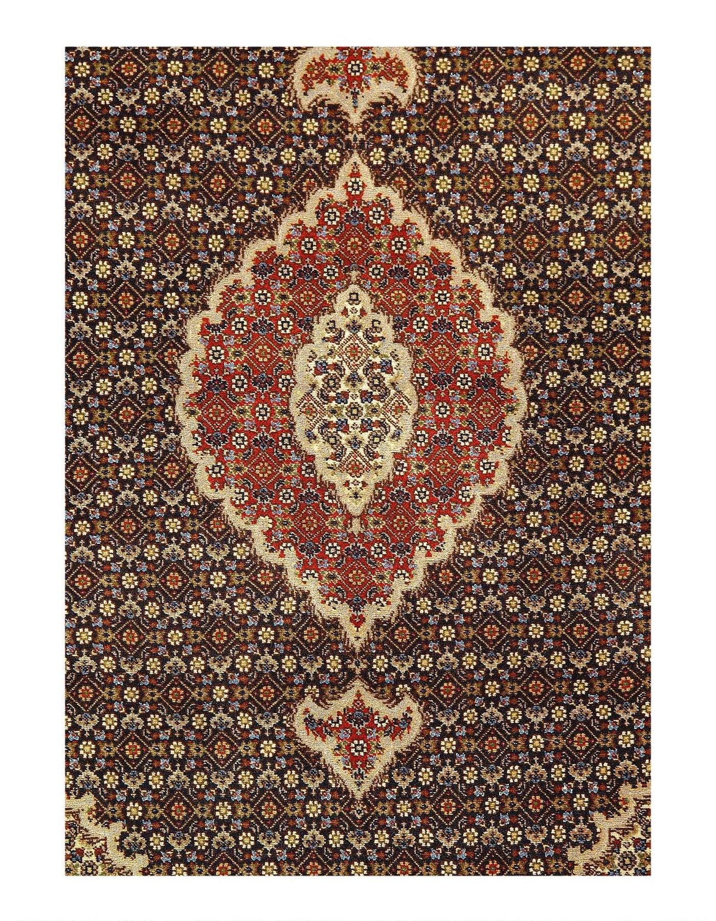 Canvello Fine Hand Knotted Silk & wool Silkroad Tabriz rug - 3'6'' X 4'6'' - Canvello