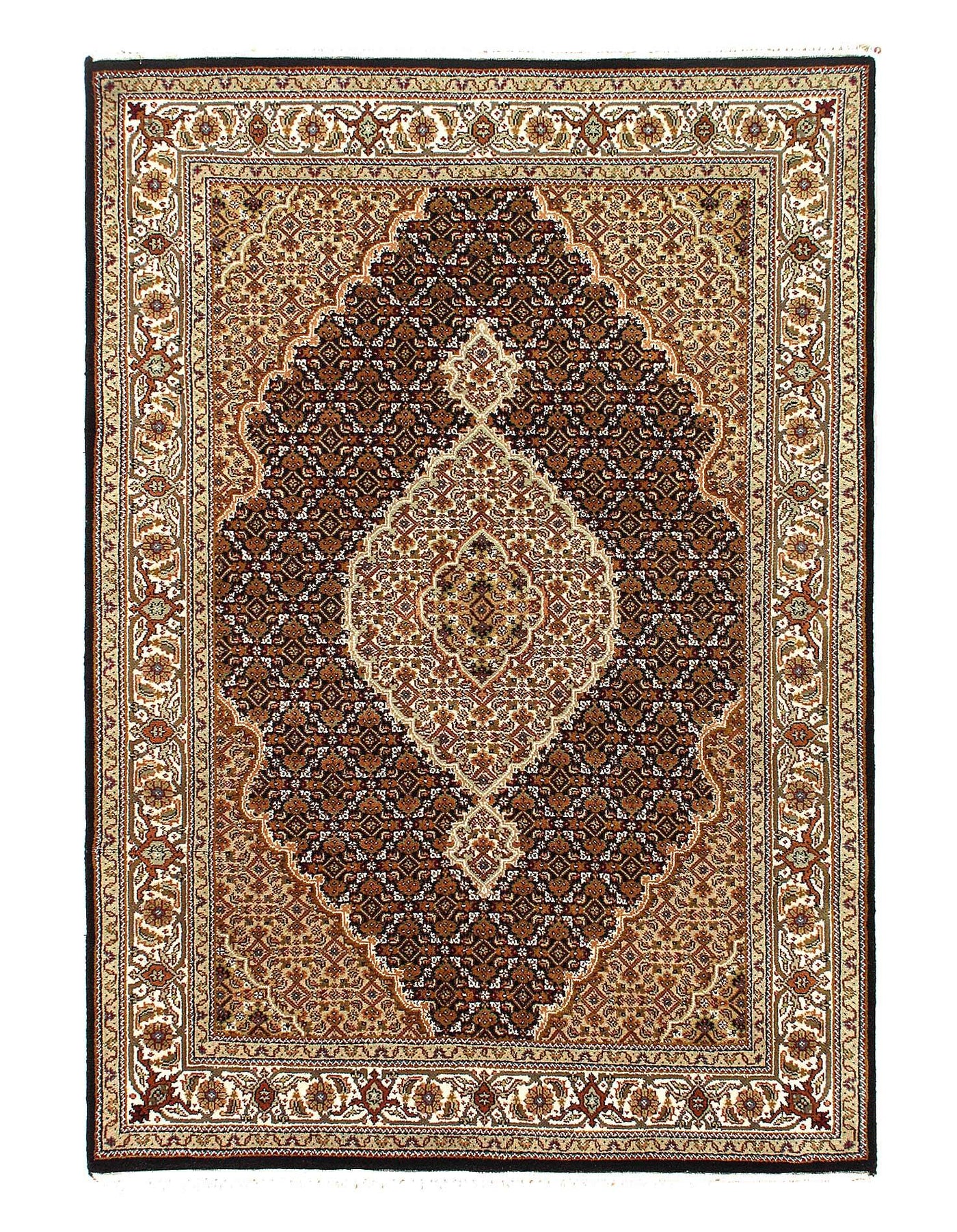 Canvello Fine Hand Knotted Silk & wool Tabriz - 4'9'' X 6'11'' - Canvello