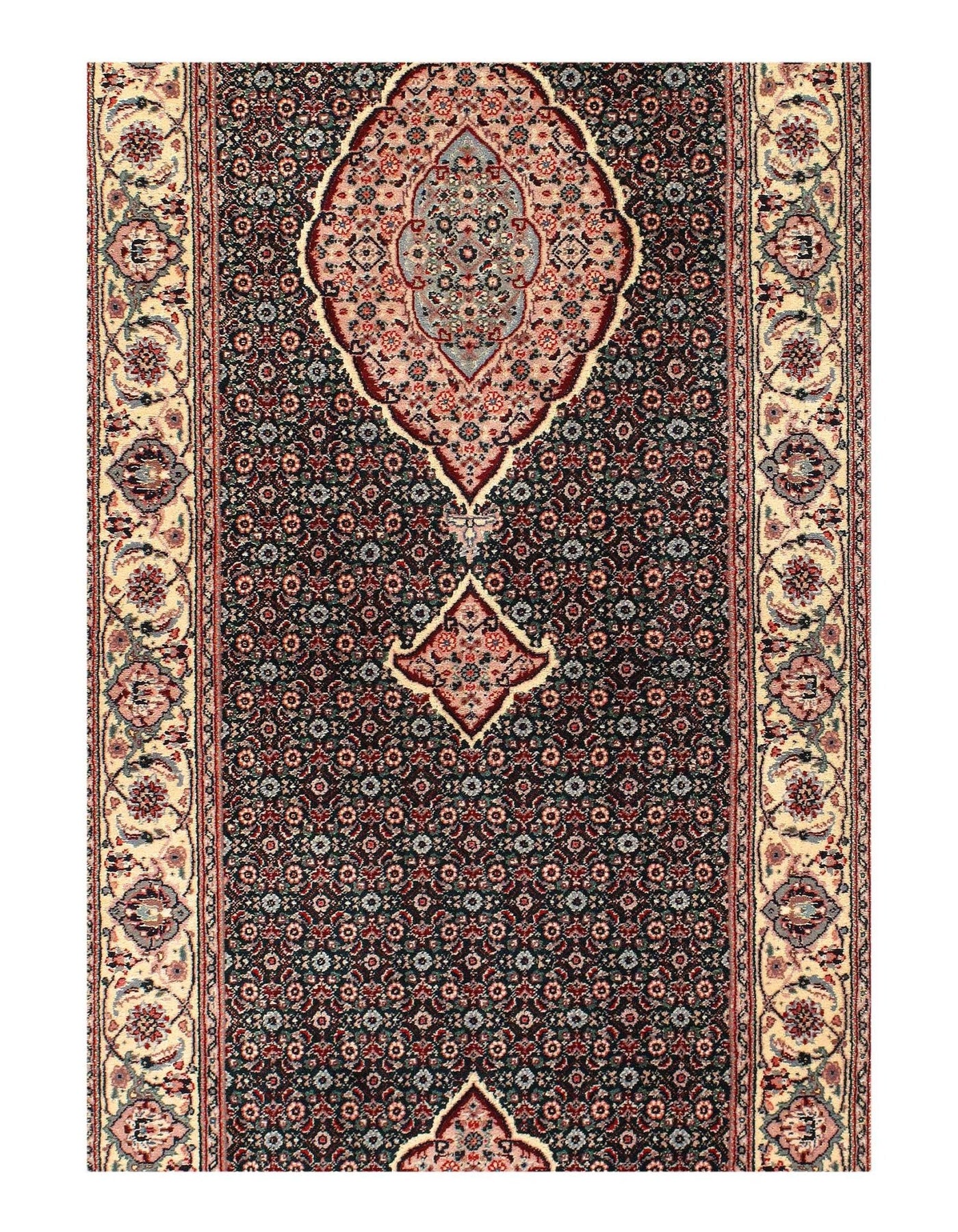 Canvello Fine Hand Knotted silk & wool Tabriz runner 2'6'' X 14' - Canvello