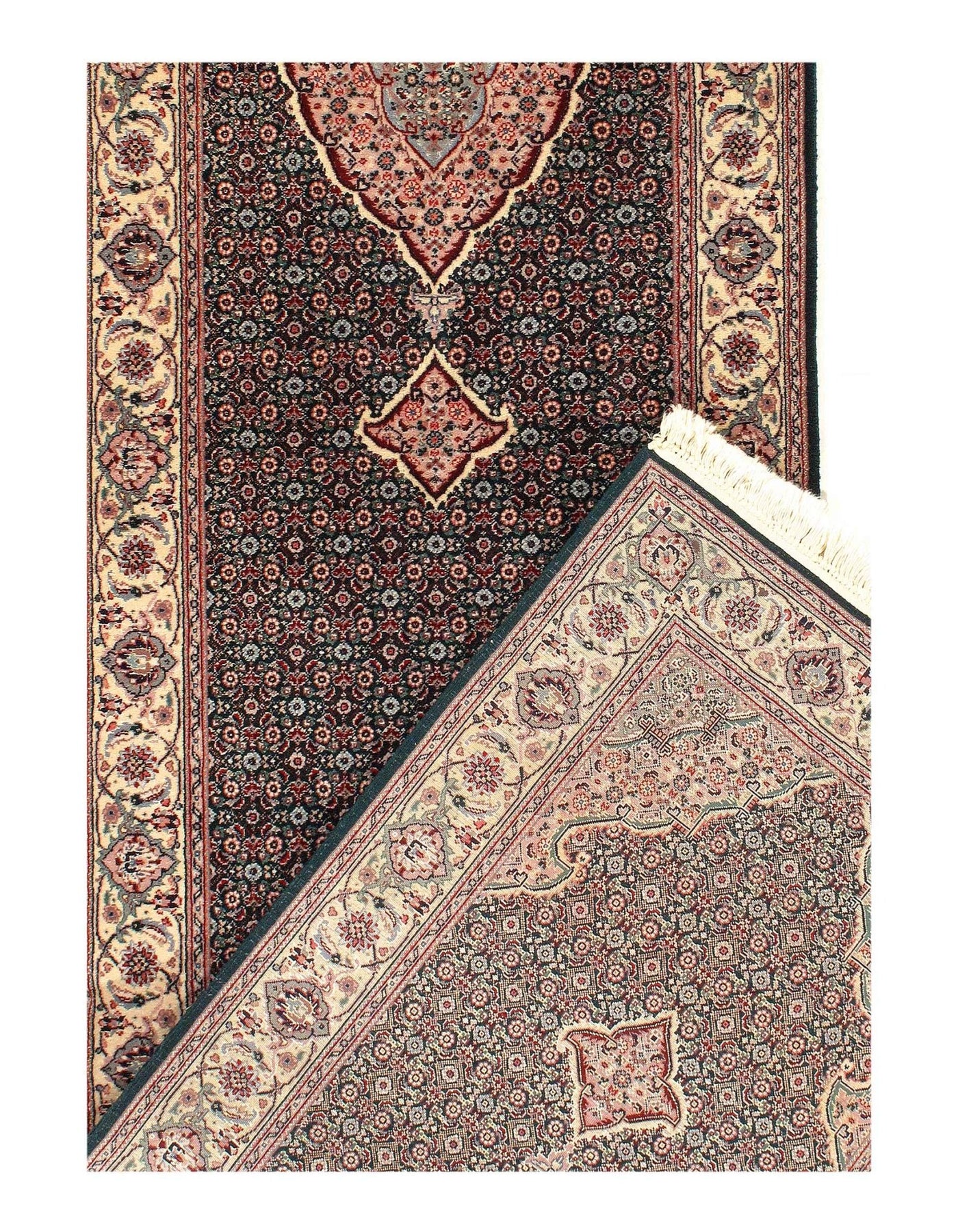 Canvello Fine Hand Knotted silk & wool Tabriz runner 2'6'' X 14' - Canvello