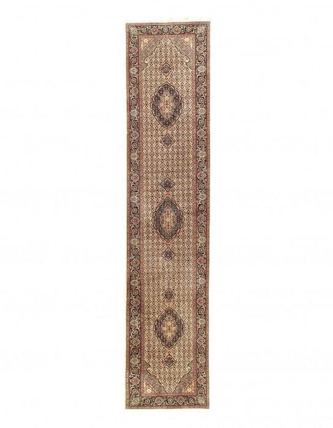 Canvello Fine Hand Knotted silk & wool Tabriz runner 2'7'' X 12'7'' - Canvello