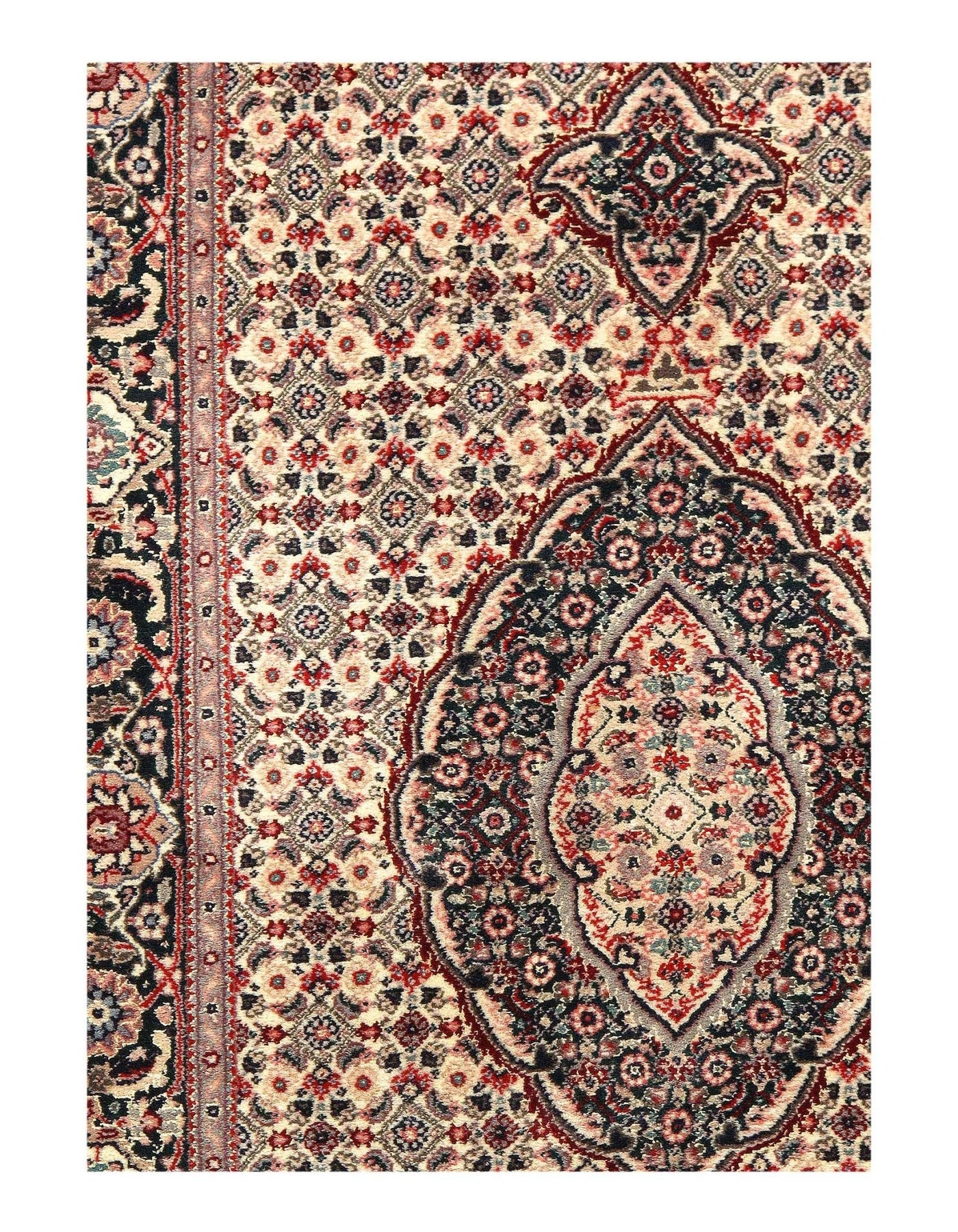 Canvello Fine Hand Knotted silk & wool Tabriz runner 2'7'' X 12'7'' - Canvello