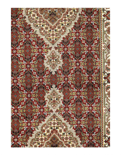 Canvello Fine Hand Knotted Silk & wool Tabriz Runner Rug - 2'7'' X 11'9'' - Canvello