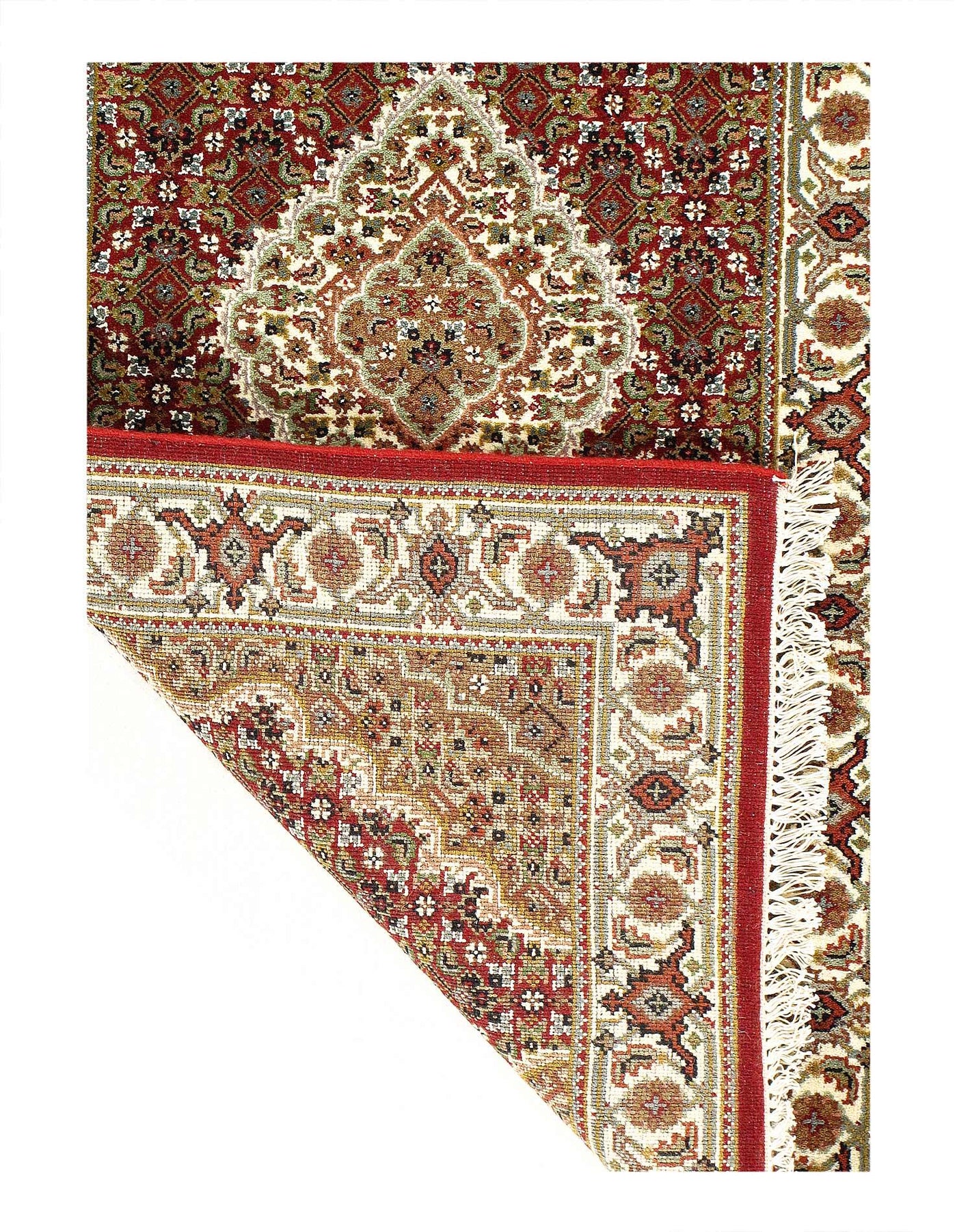 Canvello Fine Hand Knotted Silk & wool Tabriz Runner Rug - 2'8'' X 10'7'' - Canvello