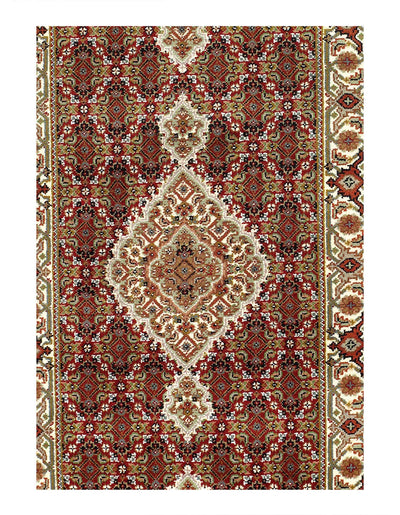 Canvello Fine Hand Knotted Silk & wool Tabriz Runner Rug - 2'8'' X 10'7'' - Canvello