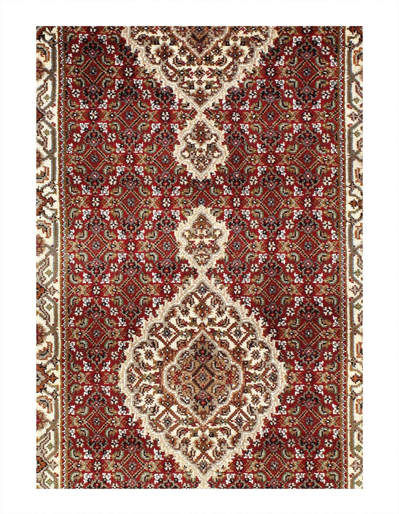 Canvello Fine Hand Knotted Silk & wool Tabriz Runner Rug - 2'8'' X 14' - Canvello