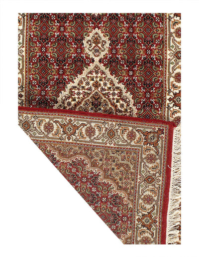 Canvello Fine Hand Knotted Silk & wool Tabriz Runner Rug - 2'8'' X 14' - Canvello