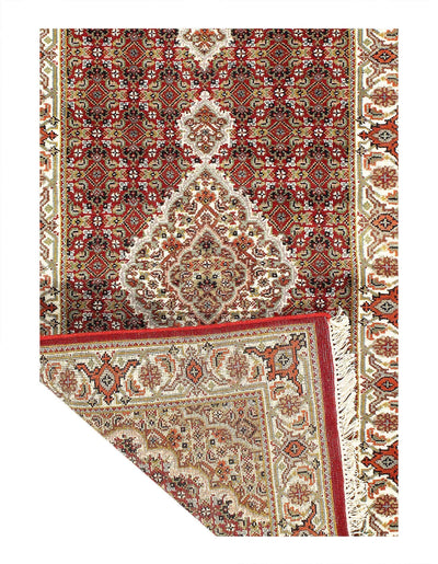 Canvello Fine Hand Knotted Silk & wool Tabriz Runner Rug - 2'8'' X 9'11'' - Canvello