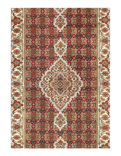 Canvello Fine Hand Knotted Silk & wool Tabriz Runner Rug - 2'8'' X 9'11'' - Canvello