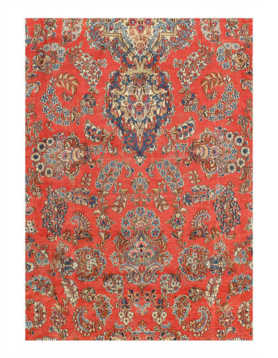 Canvello Fine Hand Knotted Silkroad Antique Sarouk rug - 10'1'' X 20'11'' - Canvello