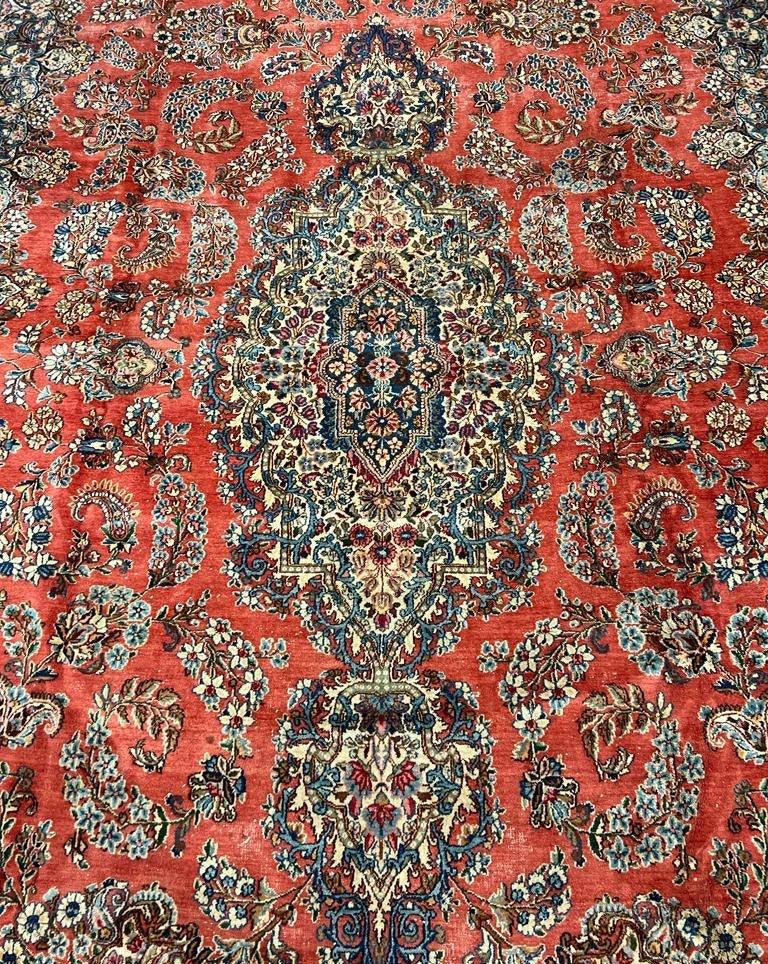 Canvello Fine Hand Knotted Silkroad Antique Sarouk rug - 10'1'' X 20'11'' - Canvello