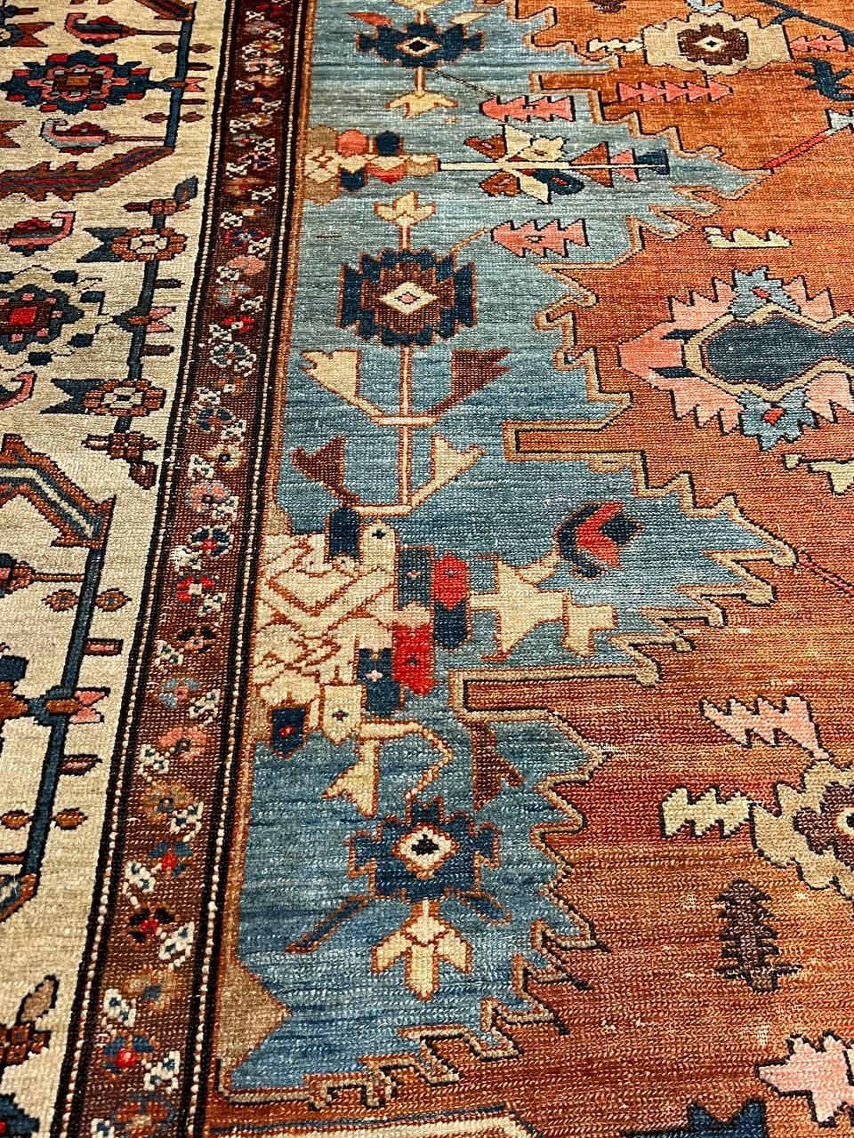 Canvello Fine Hand Knotted Silkroad Antique serapi Rug - 11'5'' X 14'9'' - Canvello