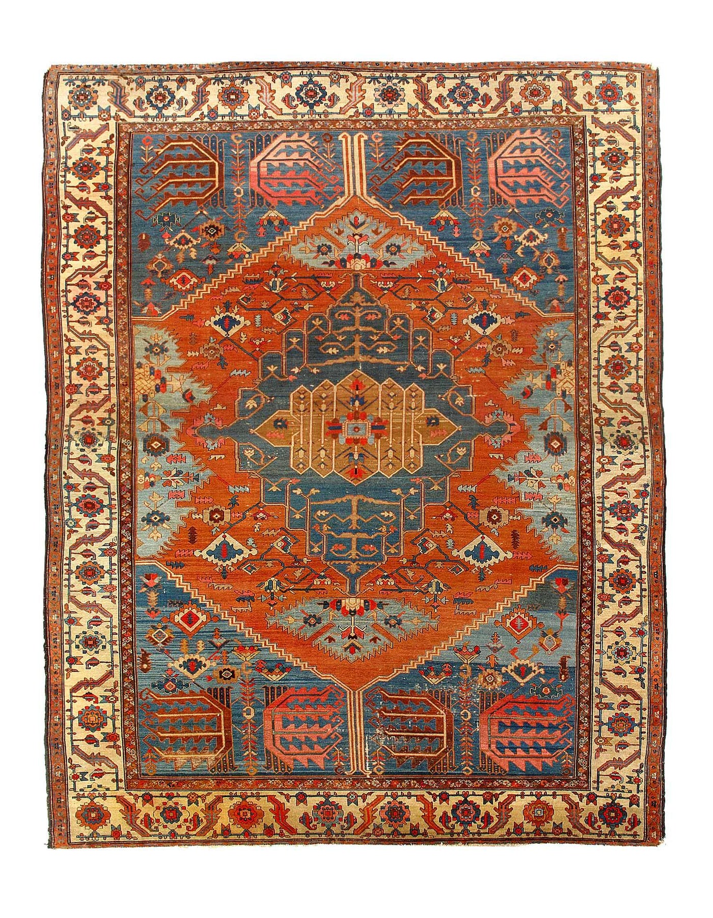 Canvello Fine Hand Knotted Silkroad Antique serapi Rug - 11'5'' X 14'9'' - Canvello