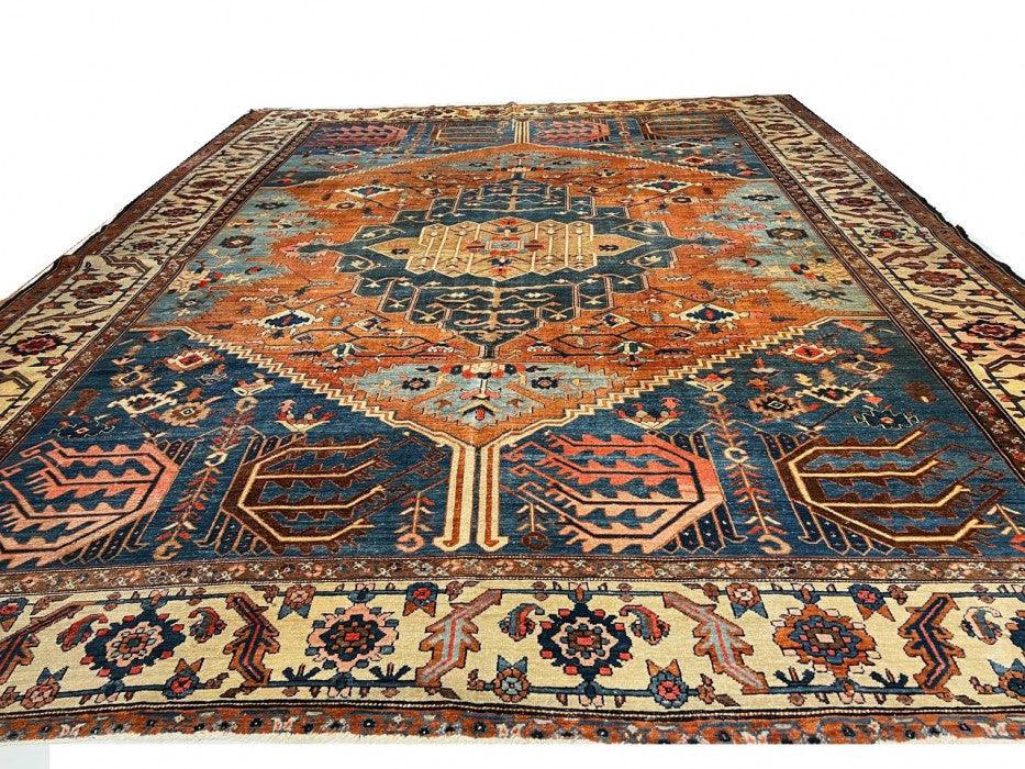 Canvello Fine Hand Knotted Silkroad Antique serapi Rug - 11'5'' X 14'9'' - Canvello