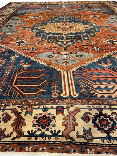 Canvello Fine Hand Knotted Silkroad Antique serapi Rug - 11'5'' X 14'9'' - Canvello