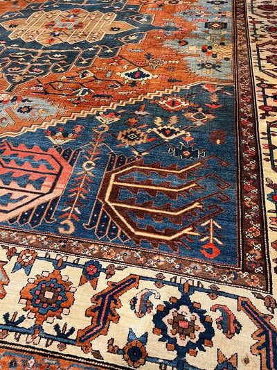 Canvello Fine Hand Knotted Silkroad Antique serapi Rug - 11'5'' X 14'9'' - Canvello