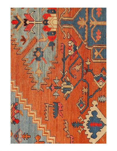 Canvello Fine Hand Knotted Silkroad Antique serapi Rug - 11'5'' X 14'9'' - Canvello