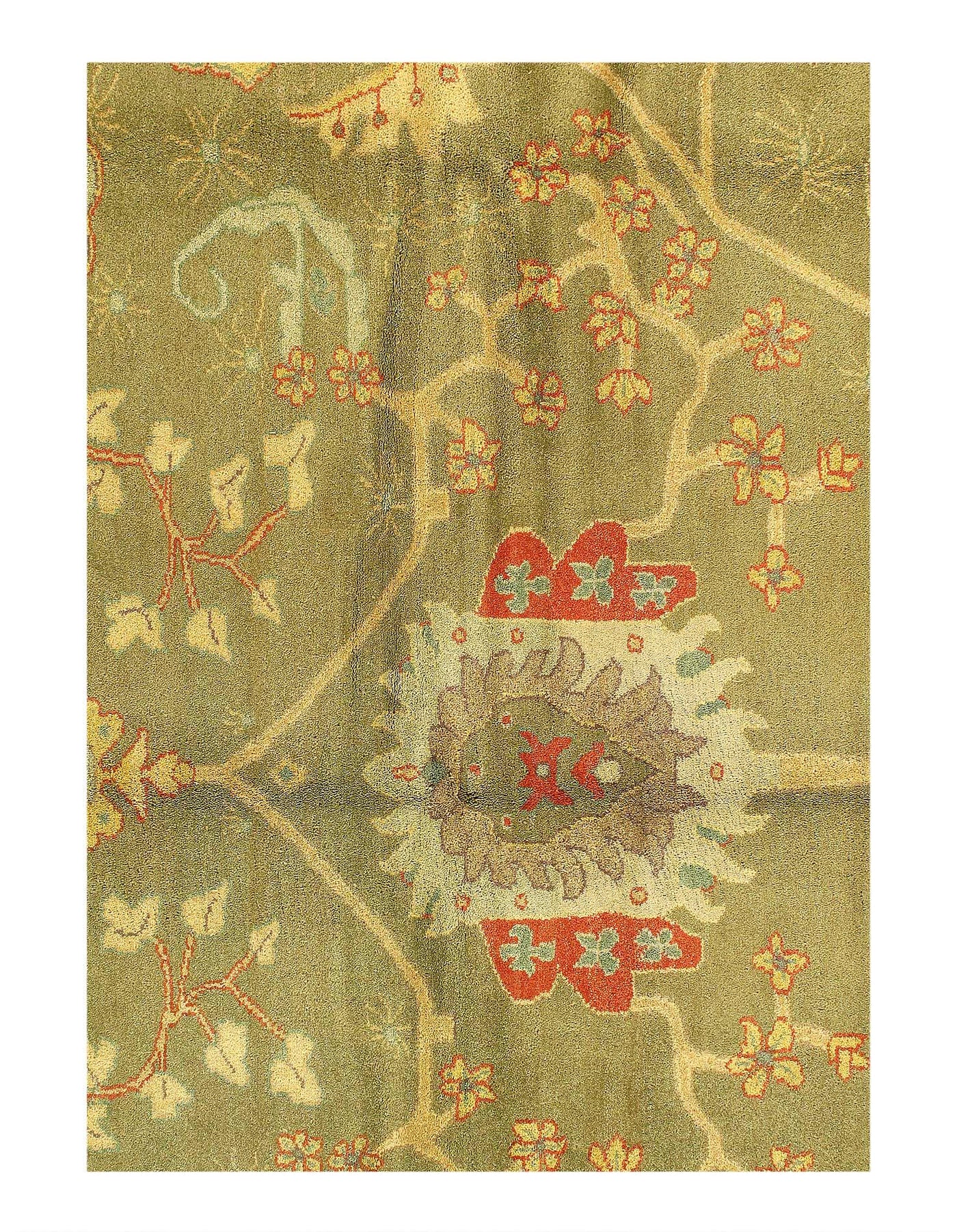 Canvello Fine Hand Knotted Silkroad Design Sultanabad Rug - 10' X 14' - Canvello