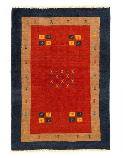 Canvello Fine Hand Knotted Persian Gabbeh Rug - 3'11'' X 5'4''