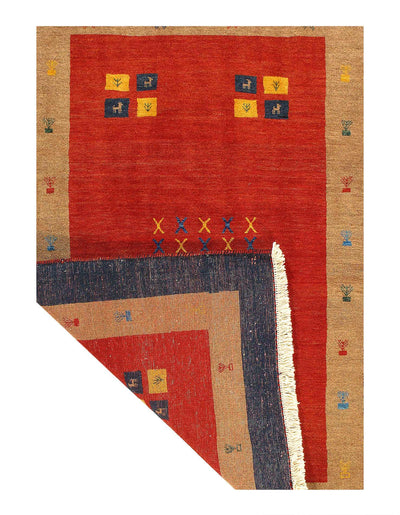 Canvello Fine Hand Knotted Silkroad Gabbeh Rug - 3'11'' X 5'4'' - Canvello