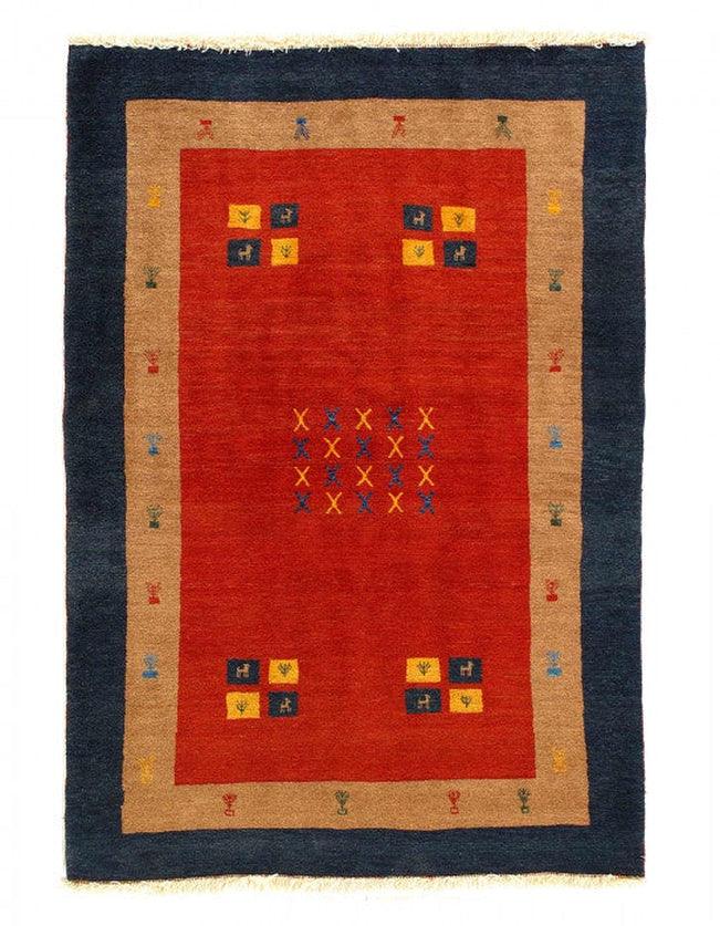 Canvello Fine Hand Knotted Silkroad Gabbeh Rug - 3'11'' X 5'4'' - Canvello