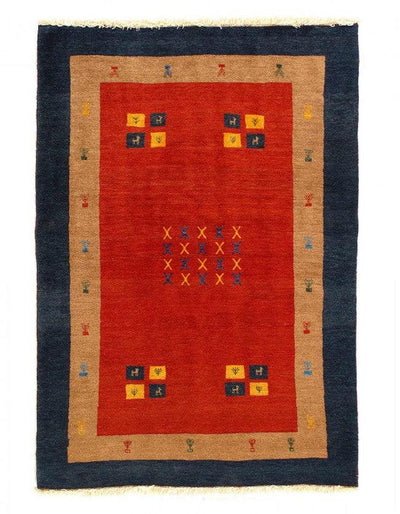 Canvello Fine Hand Knotted Silkroad Gabbeh Rug - 3'11'' X 5'4'' - Canvello