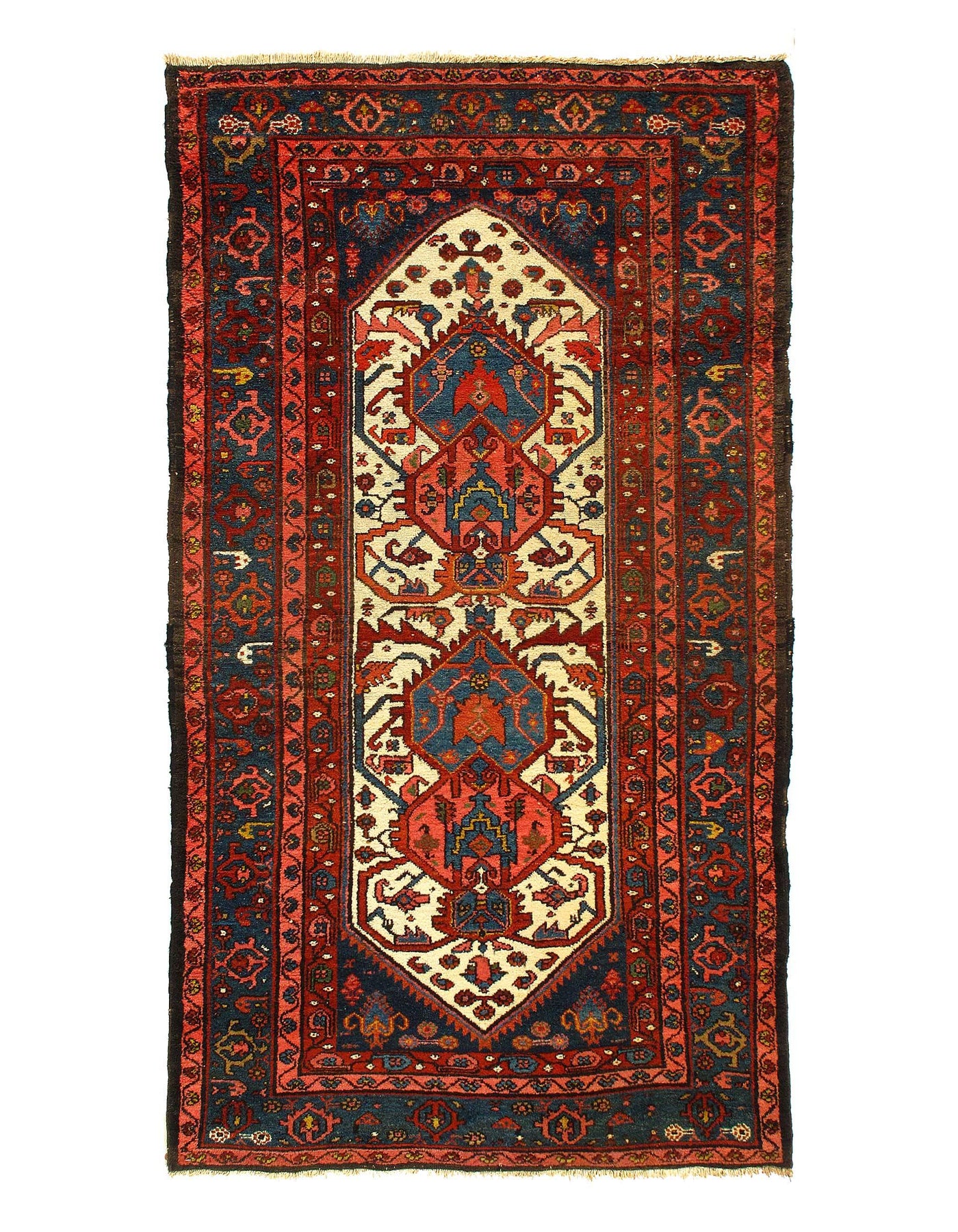 Canvello Fine hand Knotted Persian Hamadan Rug - 3'6'' X 6'2''