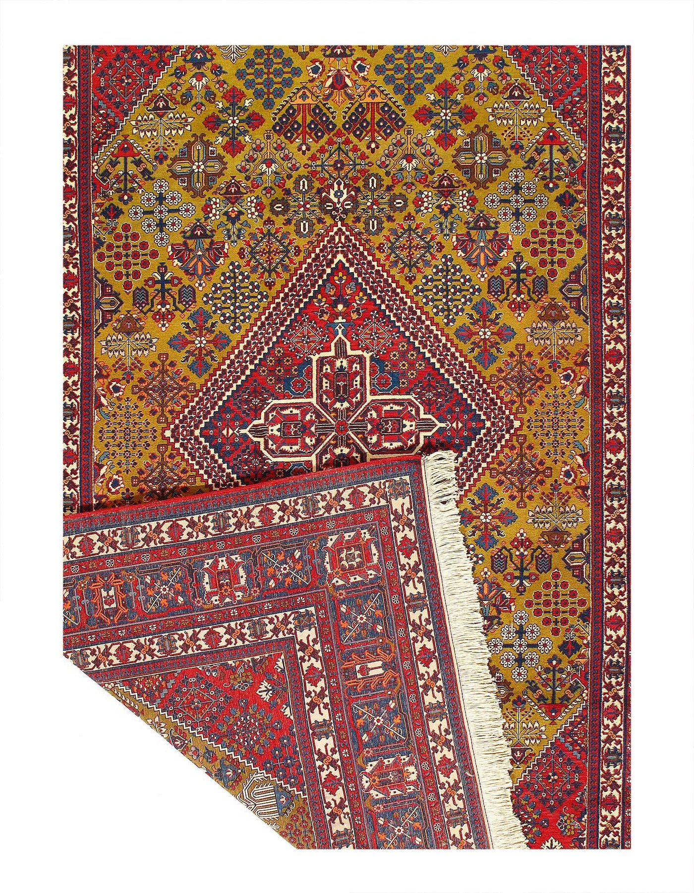 Canvello Fine Hand Knotted Persian Joshegan Rug - 7'6'' X 11'2''