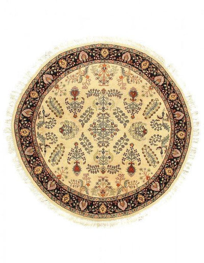 Canvello Fine Hand Knotted Silkroad Kashan design Round Rug - 8' X 8' - Canvello