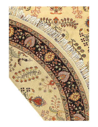 Canvello Fine Hand Knotted Silkroad Kashan design Round Rug - 8' X 8' - Canvello
