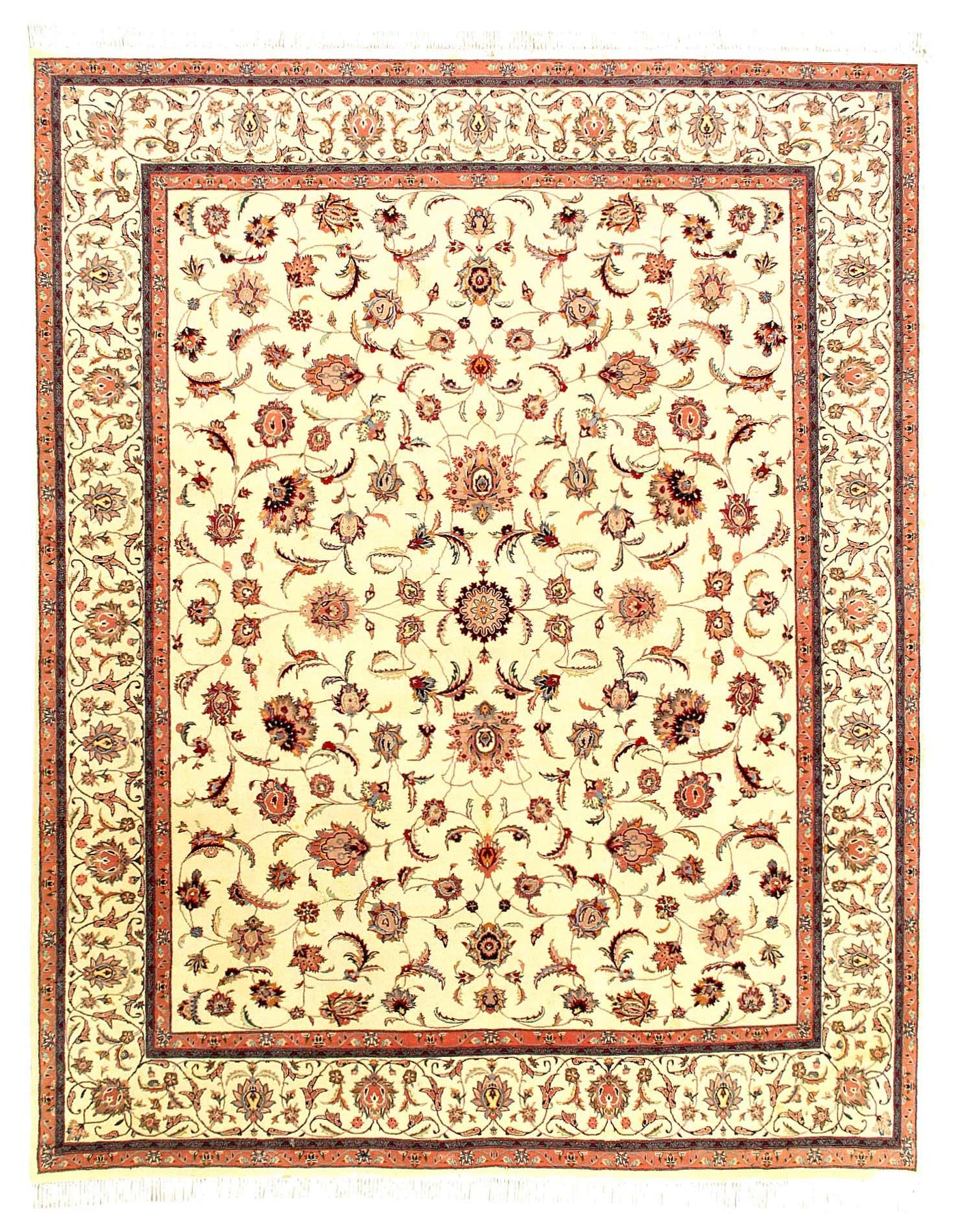 Canvello Fine Hand Knotted Persian Kashan Design Rug - 8' 2'' X 10'3''