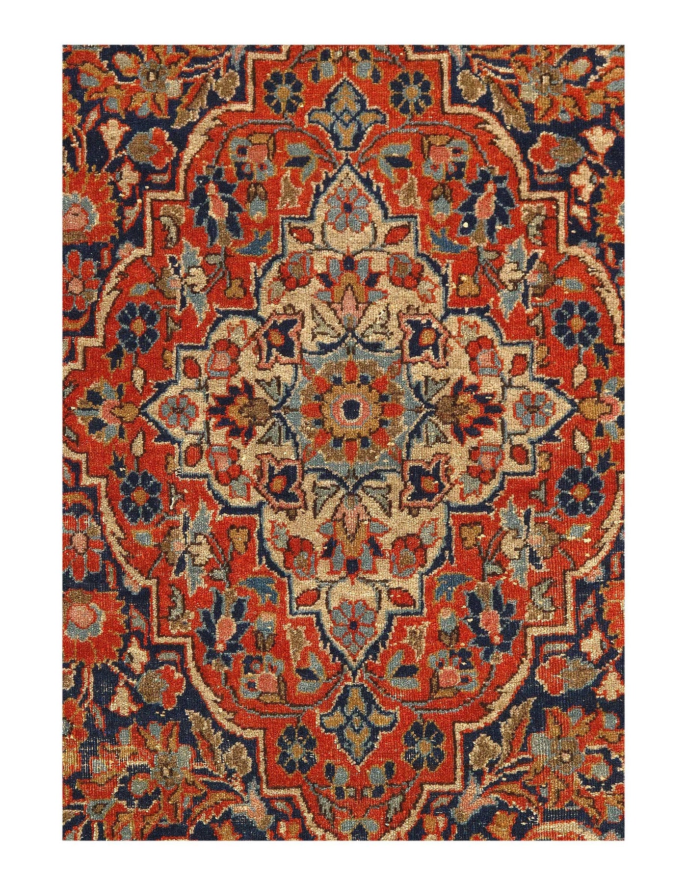 Canvello Fine Hand Knotted Persian Kashan Rug - 4' X 6'11''