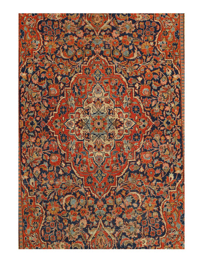 Canvello Fine Hand Knotted Persian Kashan Rug - 4' X 6'11''