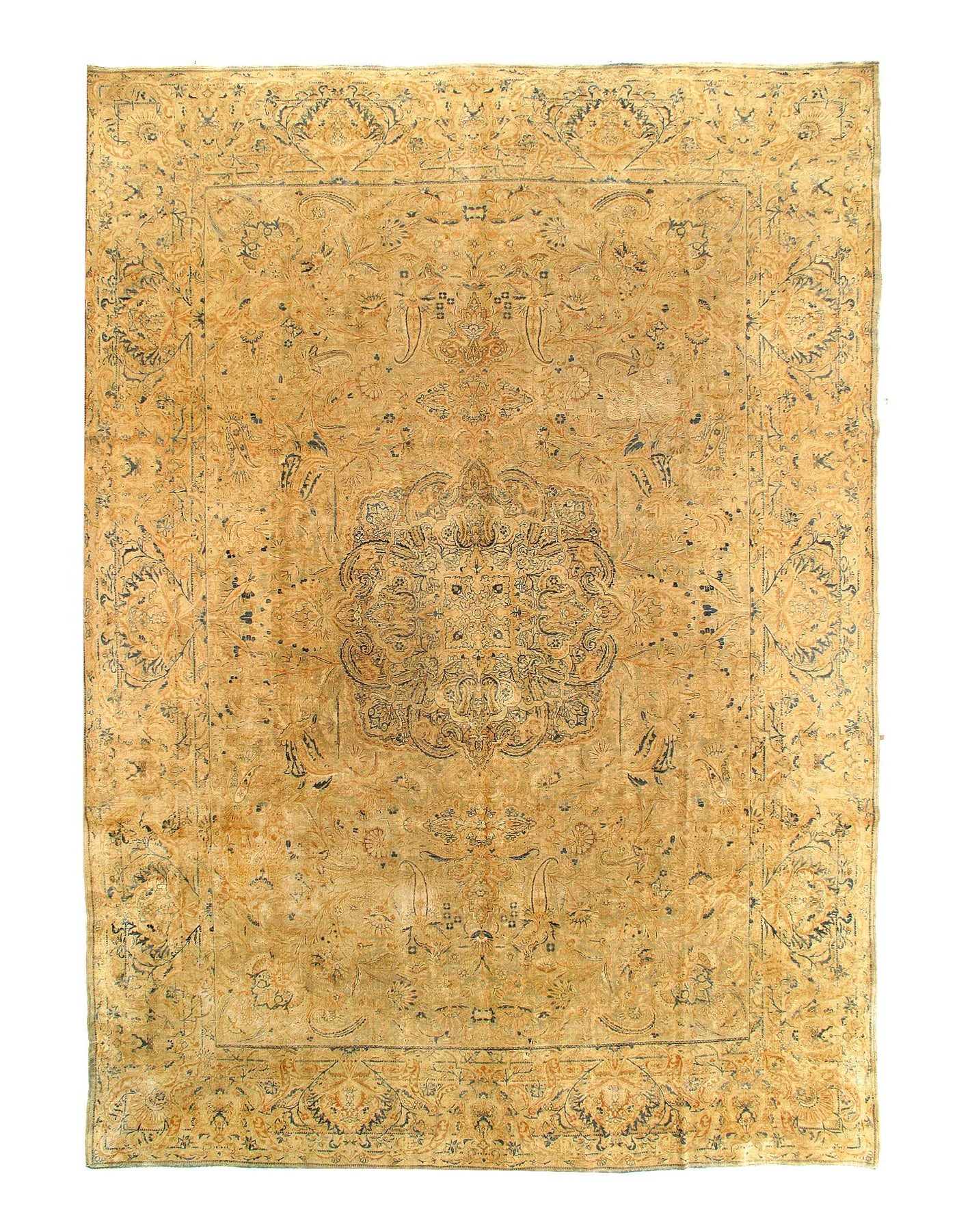 Canvello Fine Hand knotted Persian Kerman Rug - 9'7'' X 13'8''
