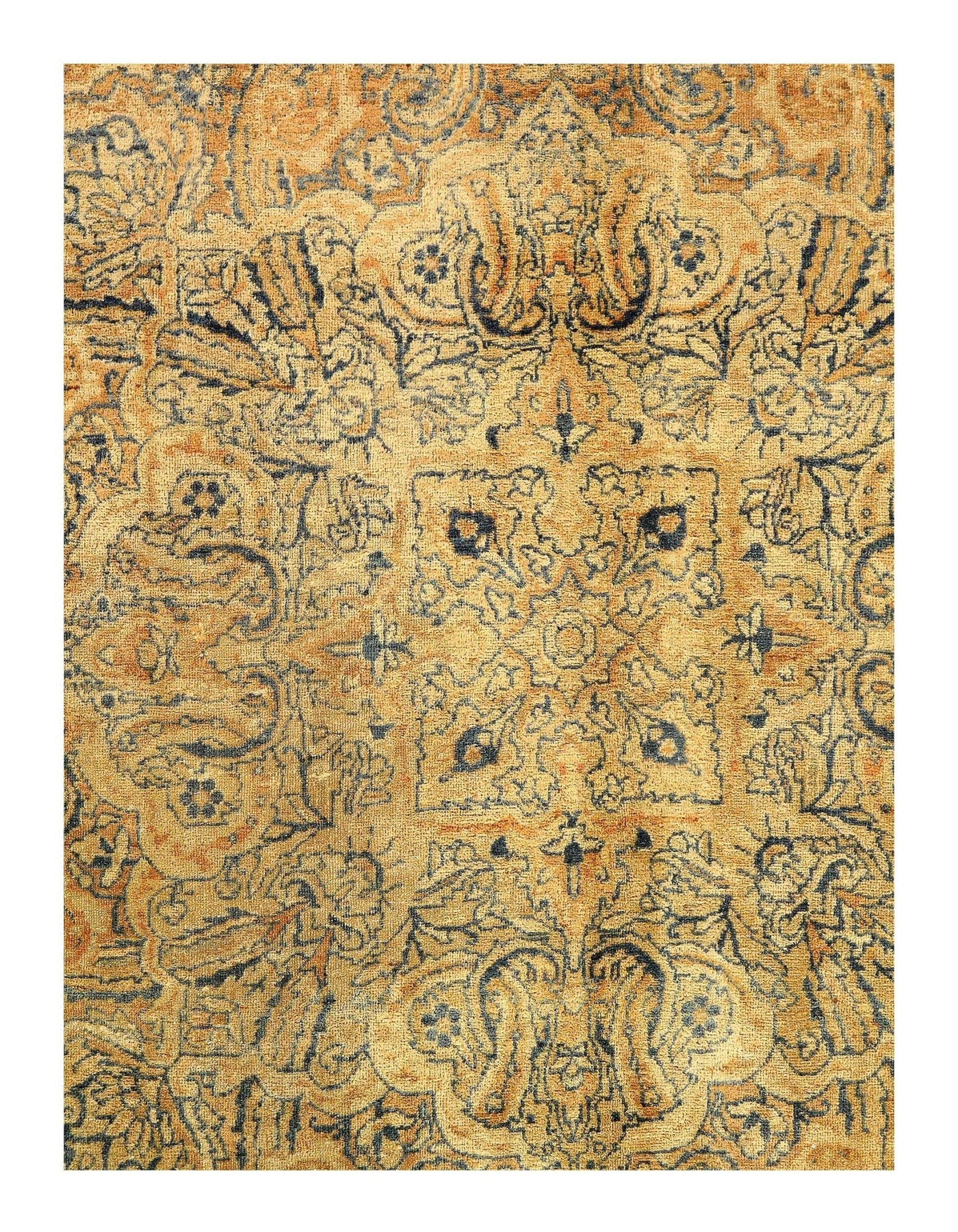 Canvello Fine Hand knotted Silkroad Kerman Rug - 9'7'' X 13'8'' - Canvello