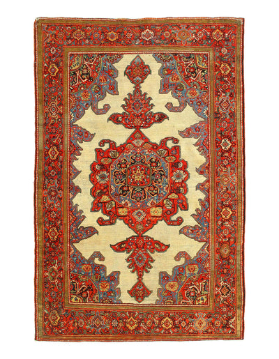 Canvello Fine Hand Knotted Persian Malayer Rug - 4'2'' X 6'6''