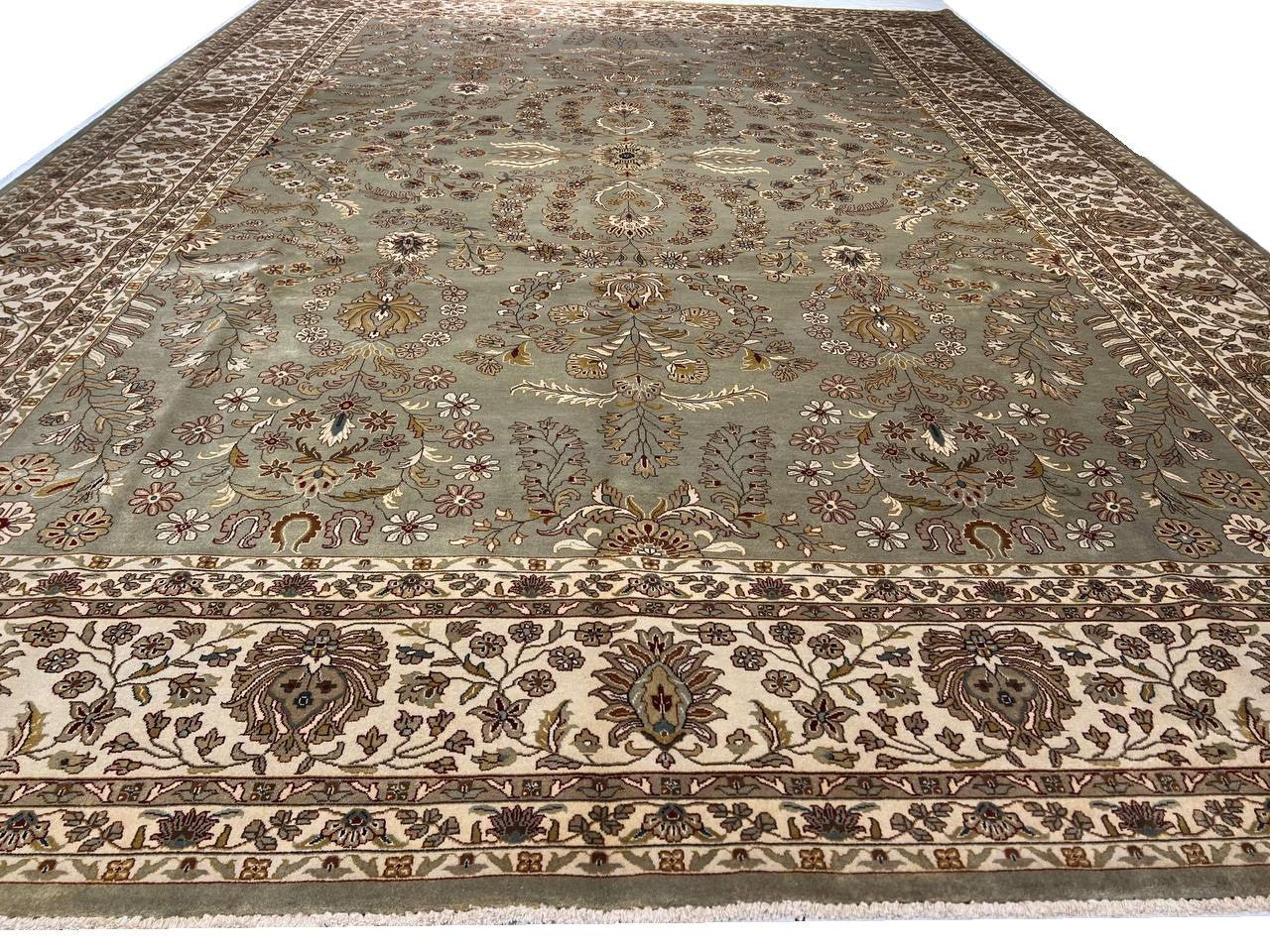 Canvello Fine Hand Knotted Silkroad Sarouk Design Rug - 10' X 14' - Canvello