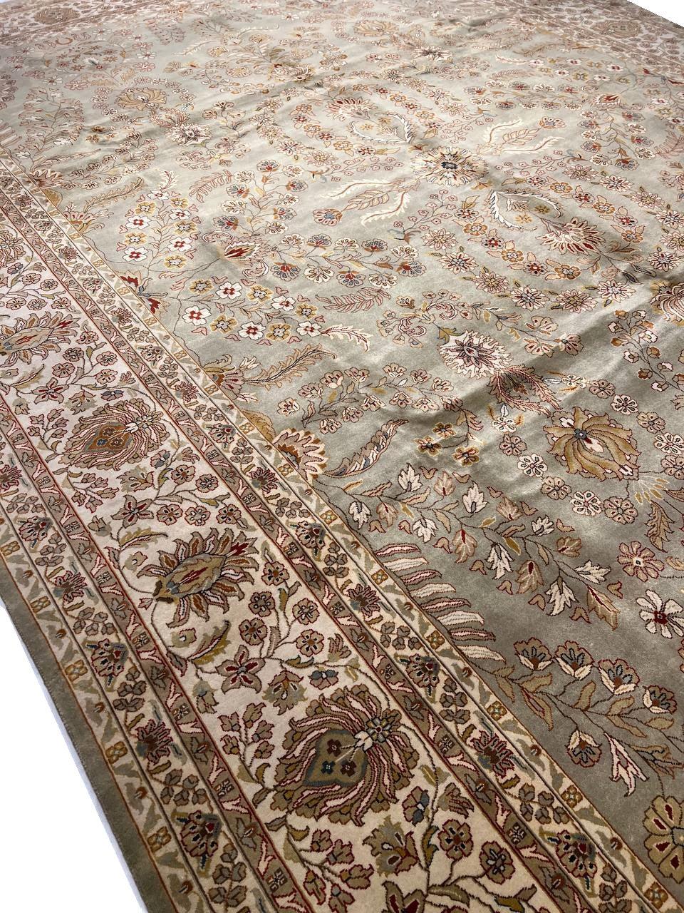 Canvello Fine Hand Knotted Silkroad Sarouk Design Rug - 10' X 14' - Canvello