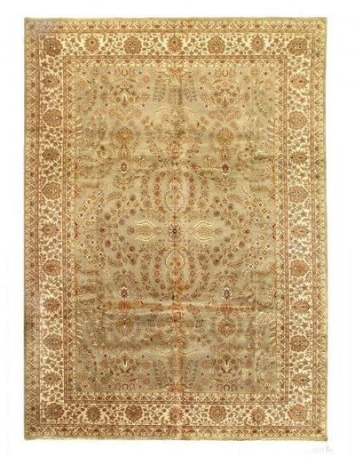 Canvello Fine Hand Knotted Silkroad Sarouk Design Rug - 10' X 14' - Canvello