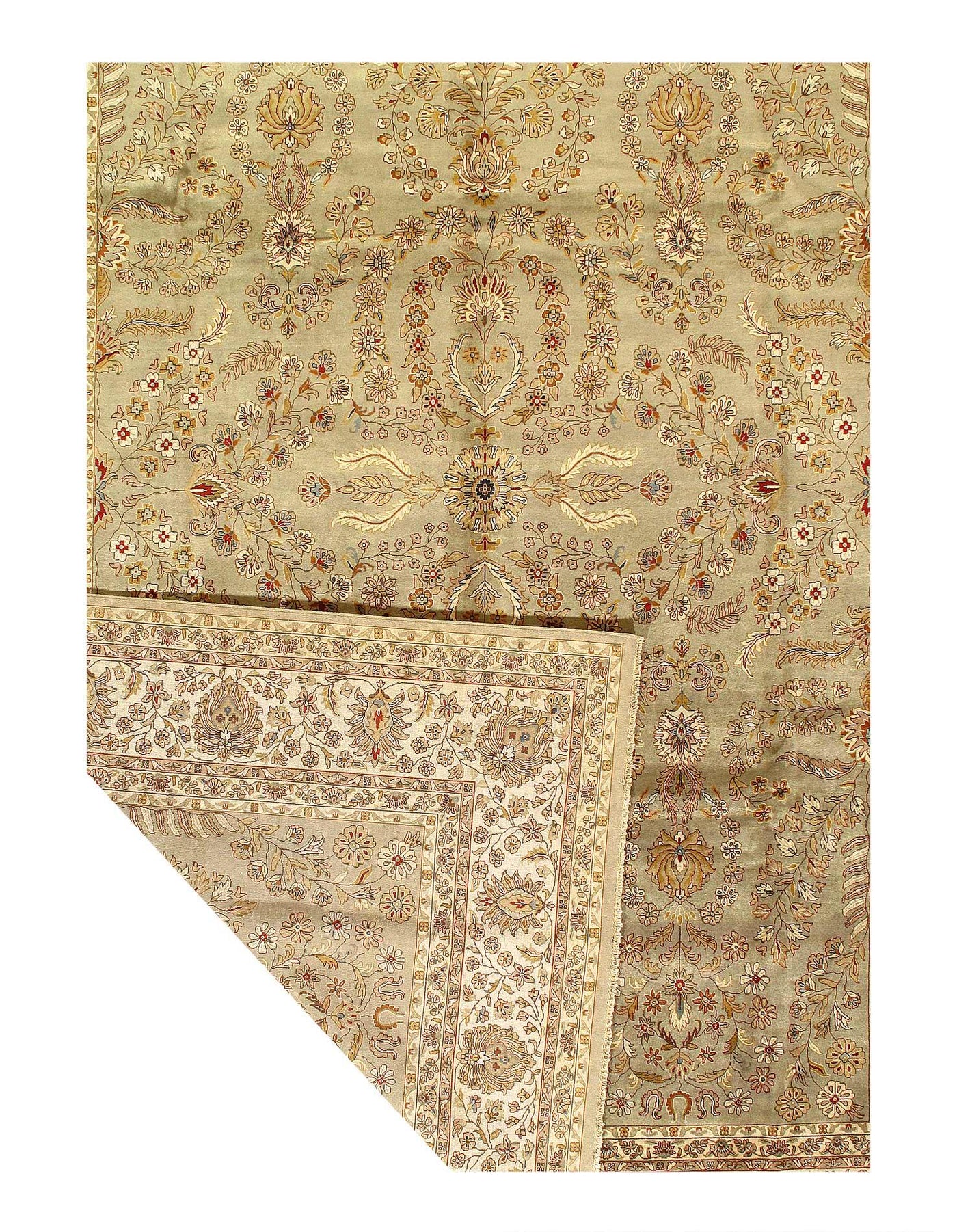 Canvello Fine Hand Knotted Silkroad Sarouk Design Rug - 10' X 14' - Canvello