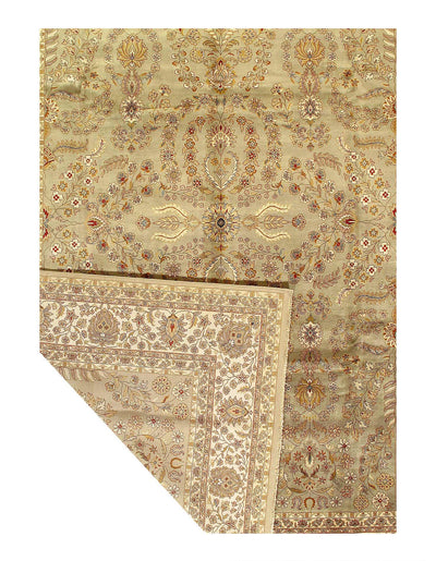 Canvello Fine Hand Knotted Silkroad Sarouk Design Rug - 10' X 14' - Canvello