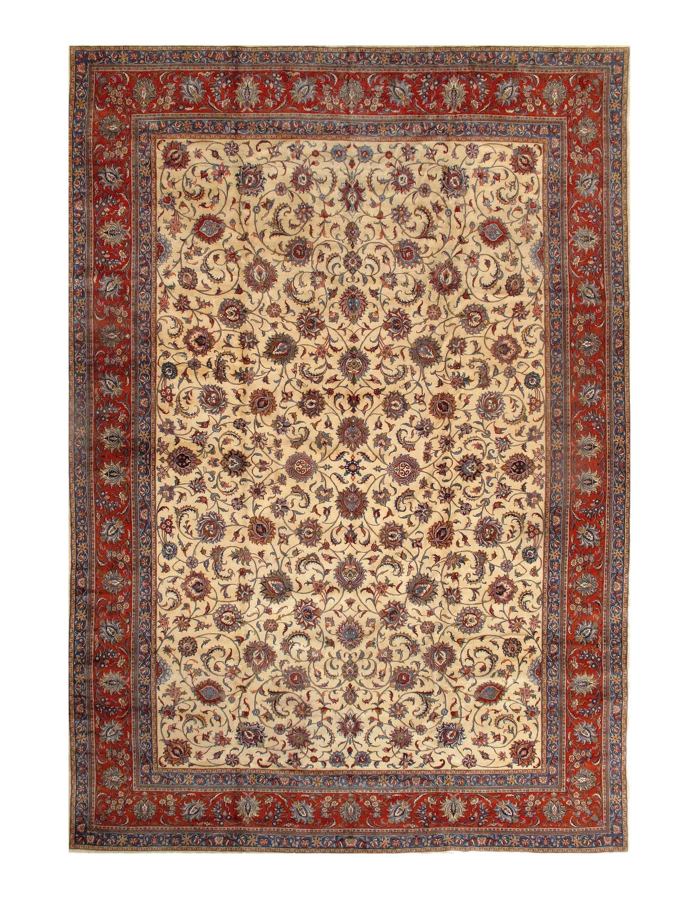 Canvello Fine Hand Knotted Persian Sarouk Rug - 13'6'' X 19'1''