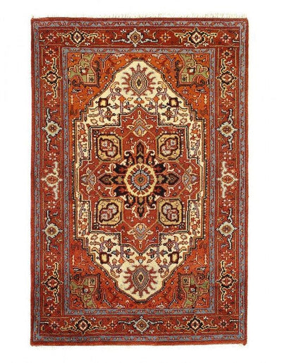 Canvello Fine Hand Knotted Silkroad serapi design 3'11'' X 6' - Canvello