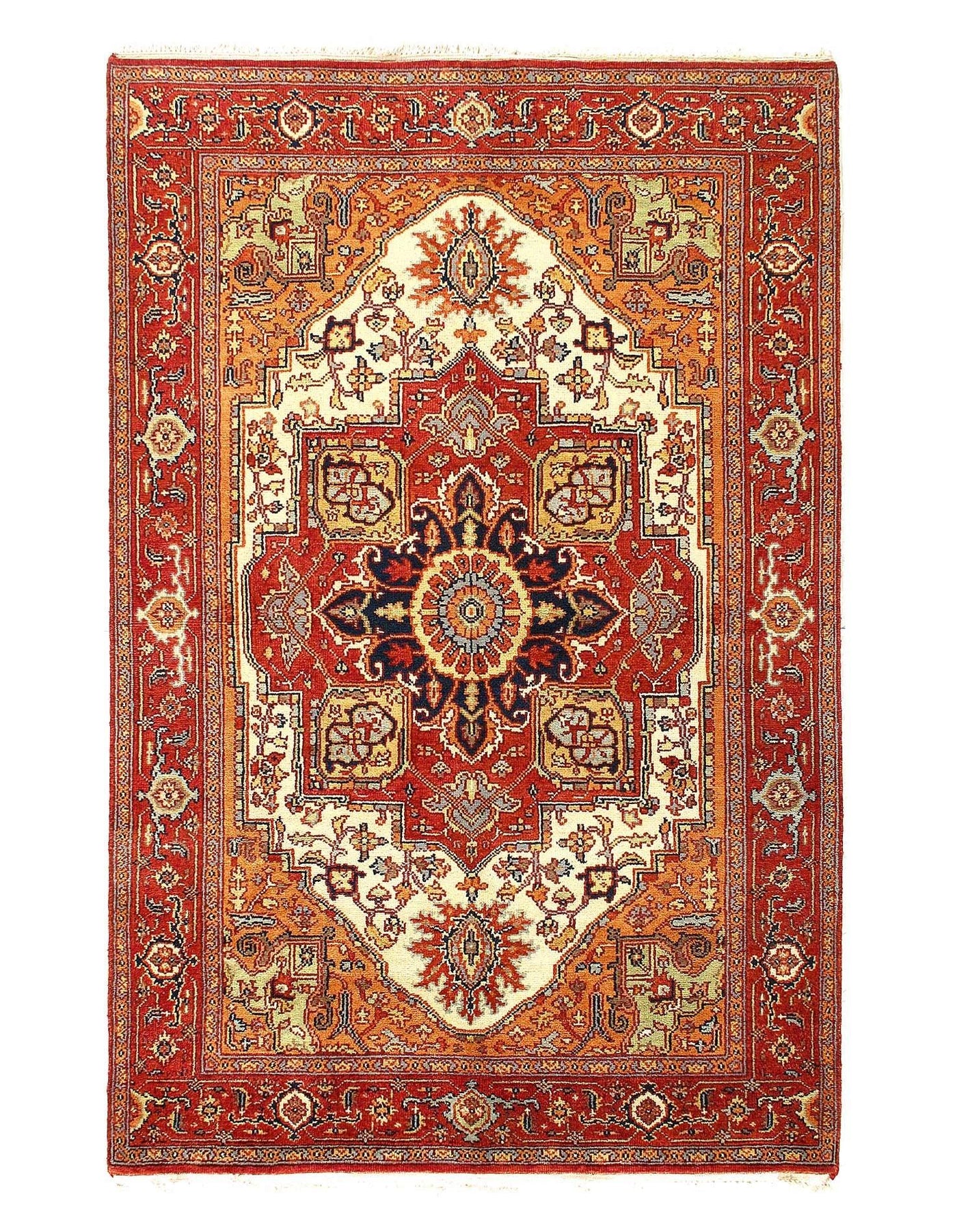 Canvello Fine Hand Knotted Silkroad Serapi Design - 5'11'' X 8'11'' - Canvello