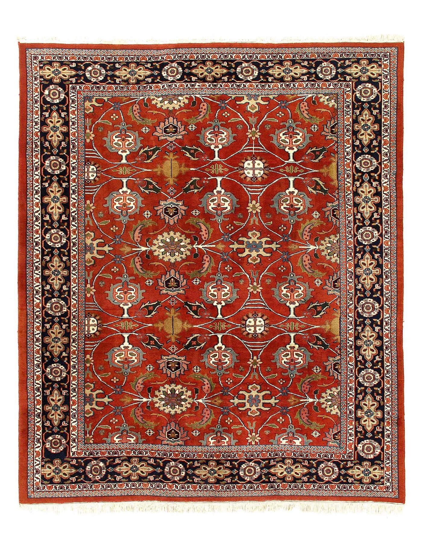 Canvello Fine Hand Knotted Silkroad Serapi Design - 8'1'' X 9'9'' - Canvello