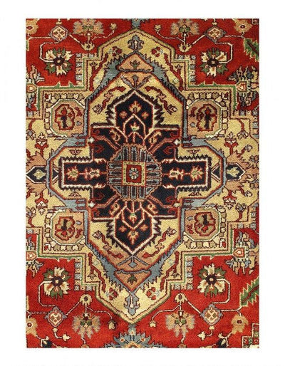 Canvello Fine Hand Knotted Silkroad serapi Design Rug 8' x 10' - Canvello