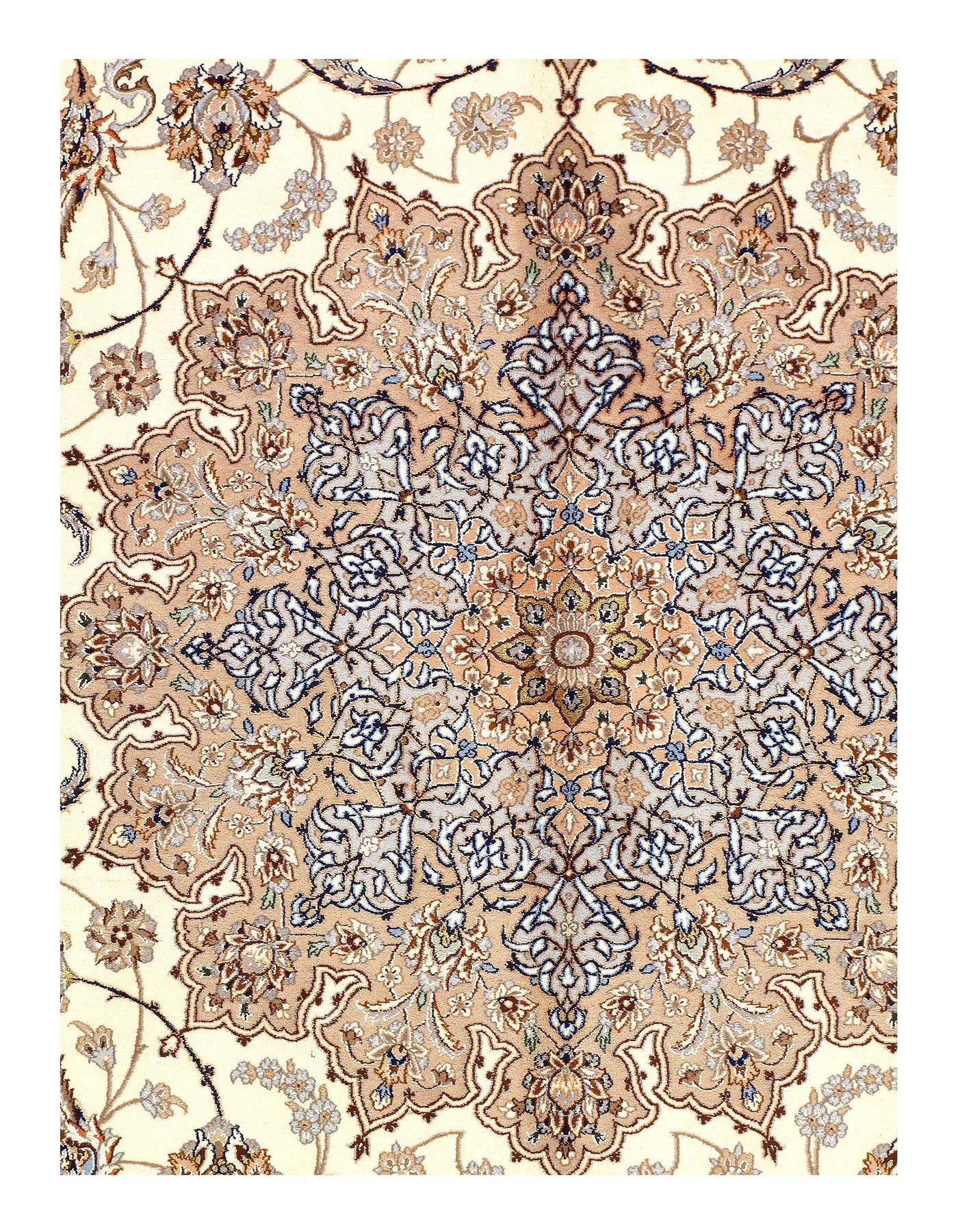 Fine Hand Knotted Persian Silk & wool Isfahan 9'11'' X 13'