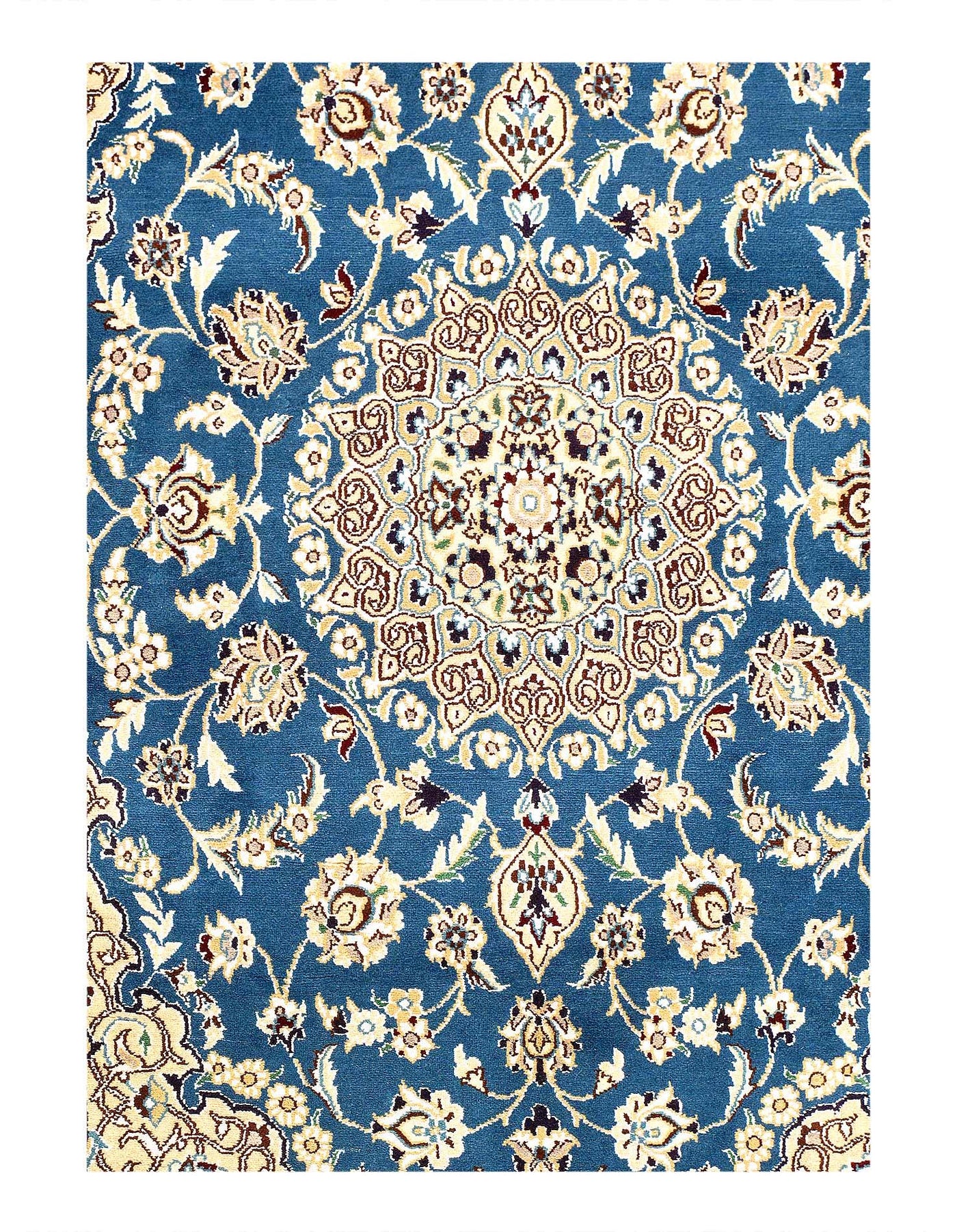 Canvello Fine Hand Knotted Persian Silk & Wool Nain Rug - 2'11'' X 4'11''
